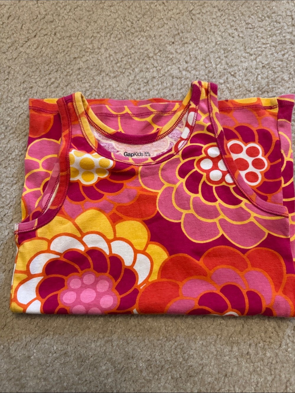 GAP Kids Floral Tank Top in Pink, Yellow & Orange